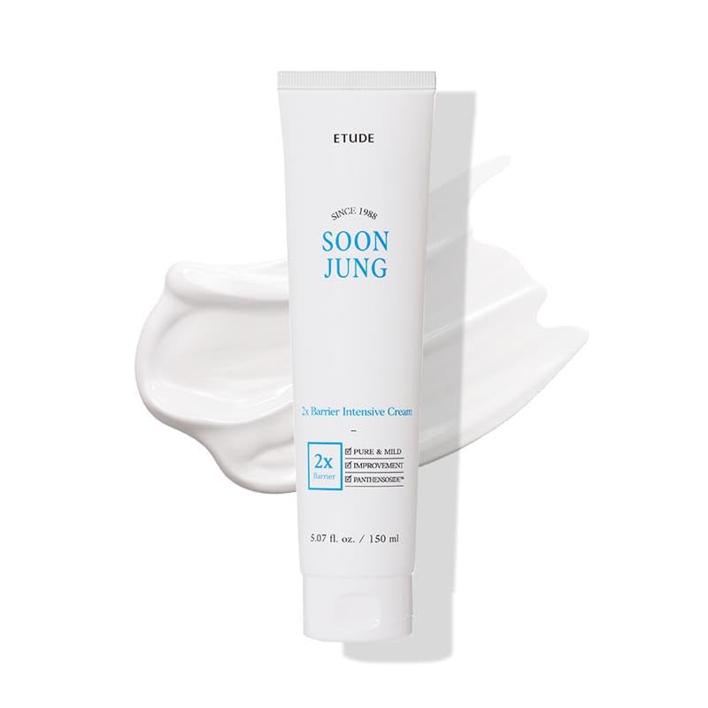 ETUDE SoonJung2x Intensive Cream for Barrier Repair | Rich Moisture, Madecassoside & Panthenol, pH-Balanced, Hypoallergenic 5.07 oz