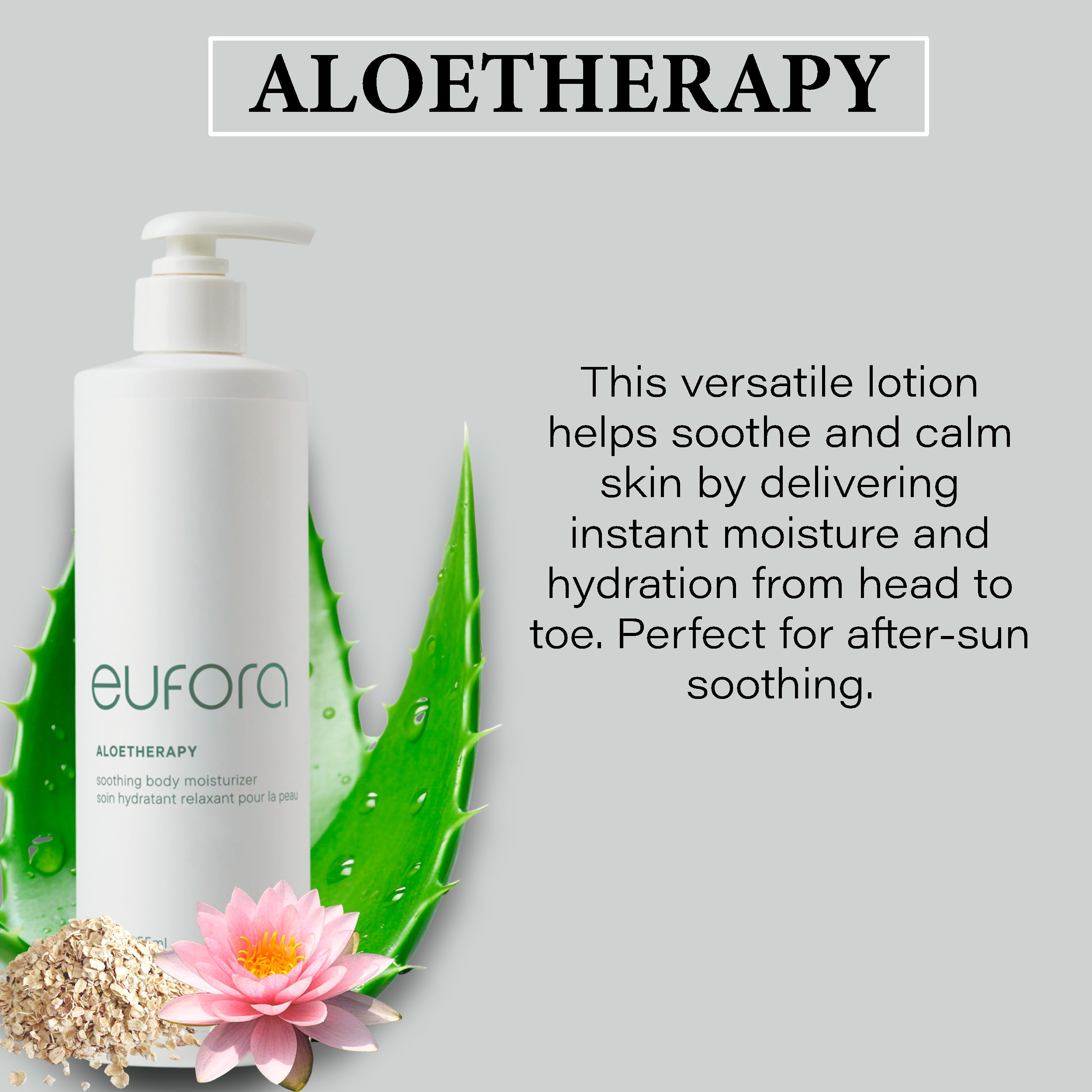 Eufora Aloetherapy Soothing Body Moisturizer 12 Oz | Aloe Vera Hydration for Face and Body