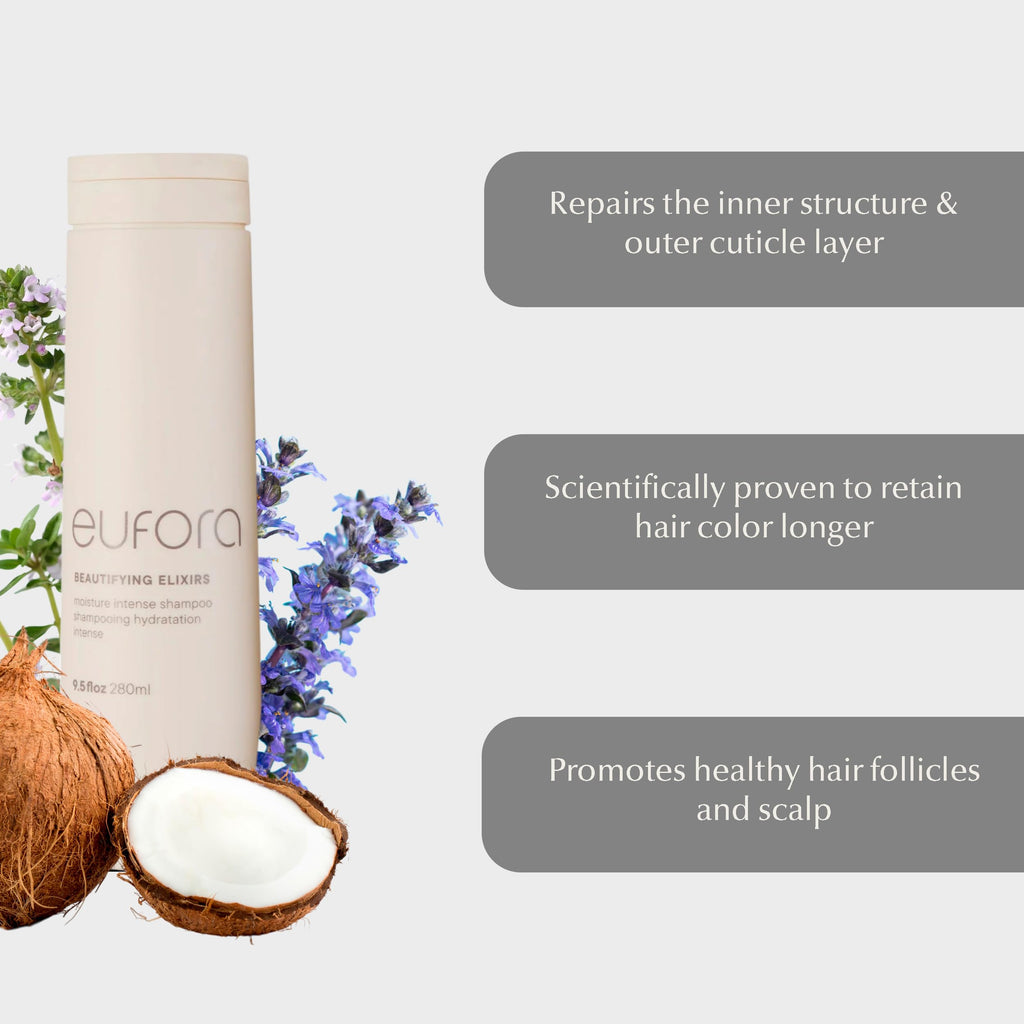Eufora Beautifying Elixirs Moisture Intense Shampoo | Deep Hydration & Color Protection