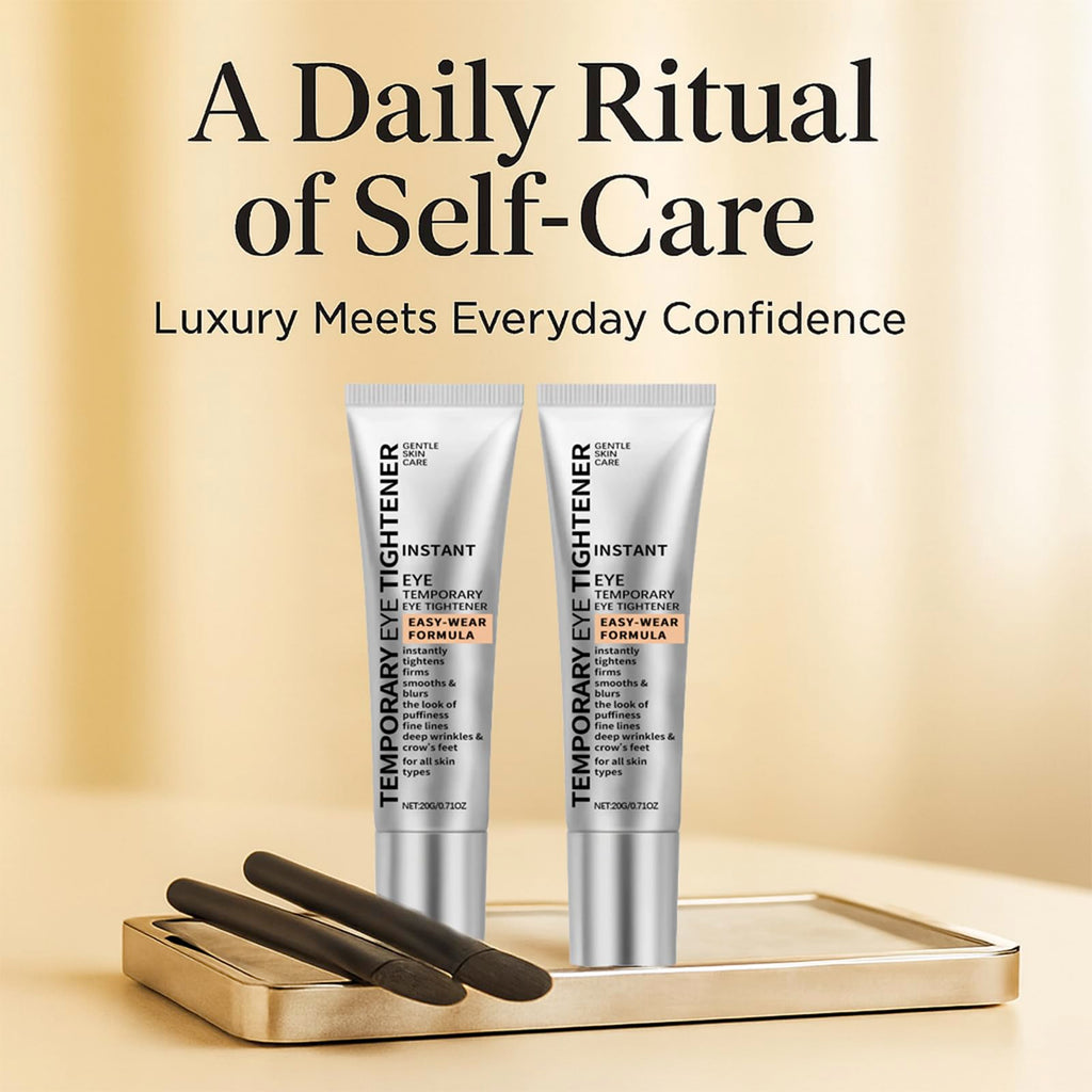 Euralissea Perfection Eye Tightener Cream – 2PCS with 2 Brushes | Instant Firming for Puffiness, Fine Lines & Wrinkles