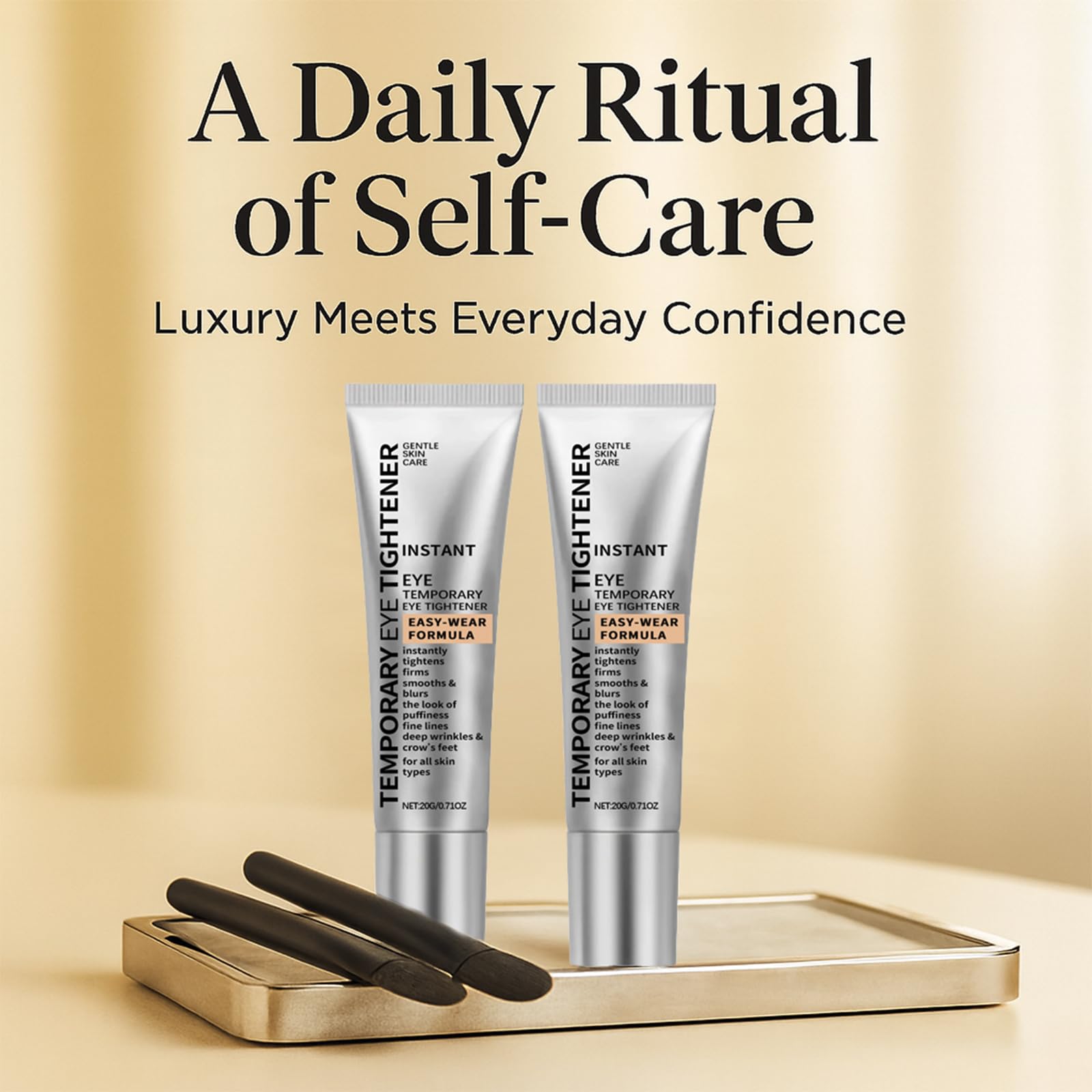 Euralissea Perfection Eye Tightener Cream – 2PCS with 2 Brushes | Instant Firming for Puffiness, Fine Lines & Wrinkles
