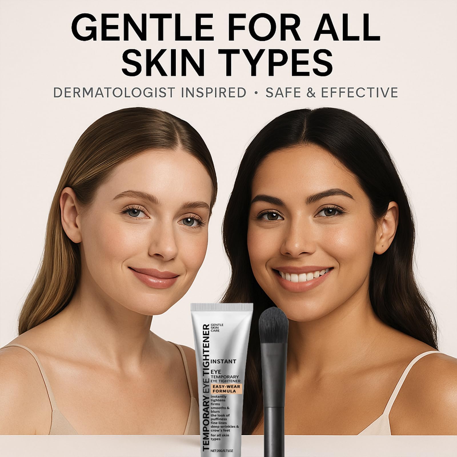 Euralissea Perfection Eye Tightener Cream – 2PCS with 2 Brushes | Instant Firming for Puffiness, Fine Lines & Wrinkles