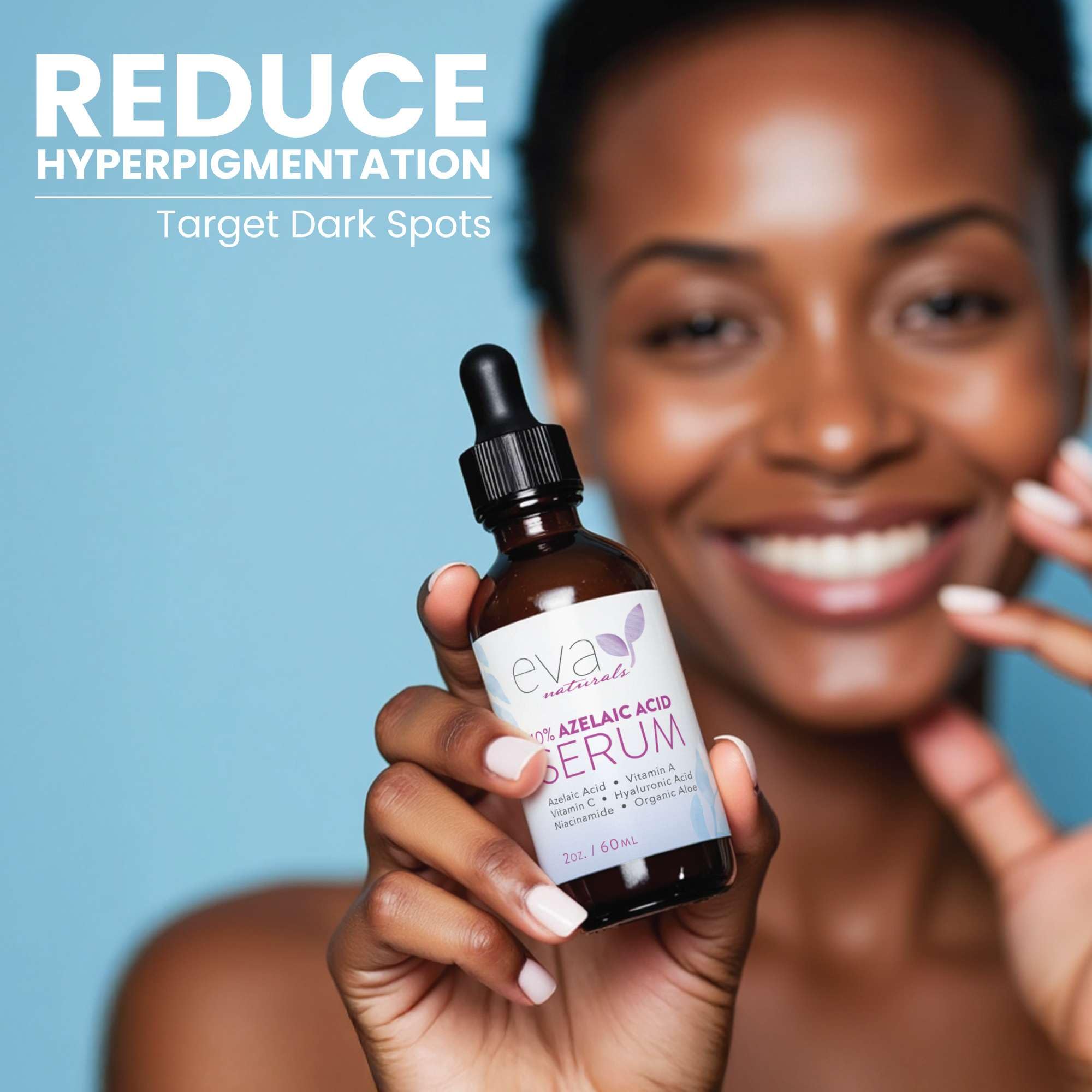 Eva Naturals Azelaic Acid 10% Serum – 2 oz (2 Pack) with Niacinamide & Hyaluronic Acid | Lightweight Facial Serum