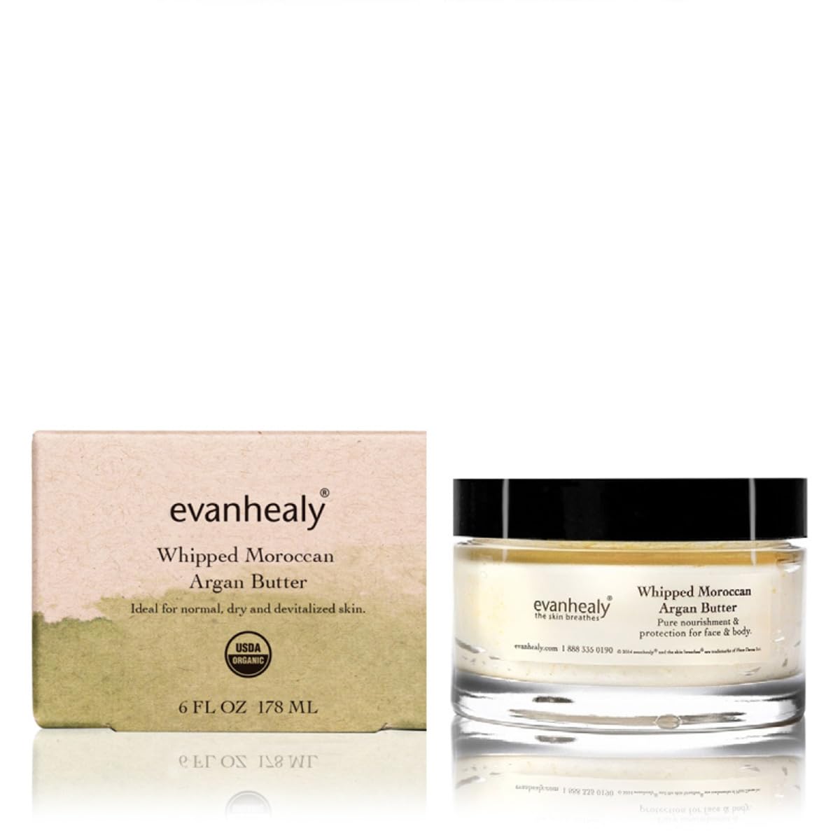 evanhealy Whipped Moroccan Argan Butter – Organic Shea, Argan Oil & Lavender for Dehydrated Skin