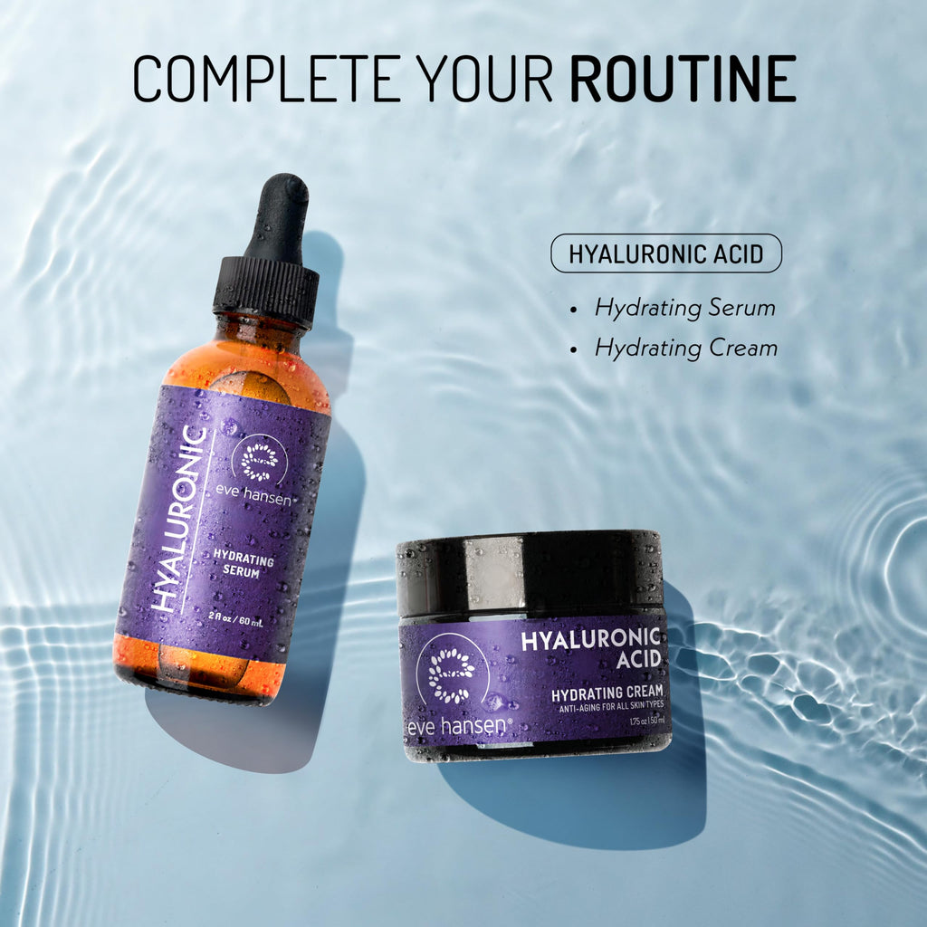 Eve Hansen Hydrating Hyaluronic Serum with Vitamin C, E & Green Tea | 72% Organic, Anti-Wrinkle