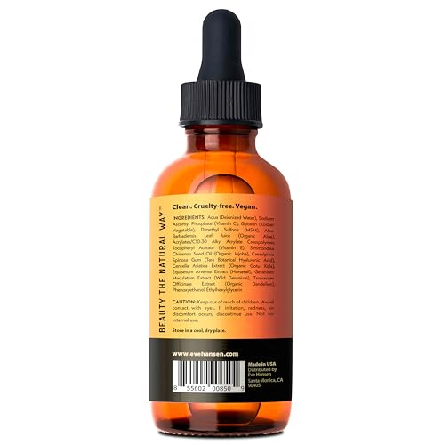 Eve Hansen Vitamin C Facial Serum – 76% Organic Antioxidants with Hyaluronic Acid, Aloe Vera & Vitamin E (2 oz)