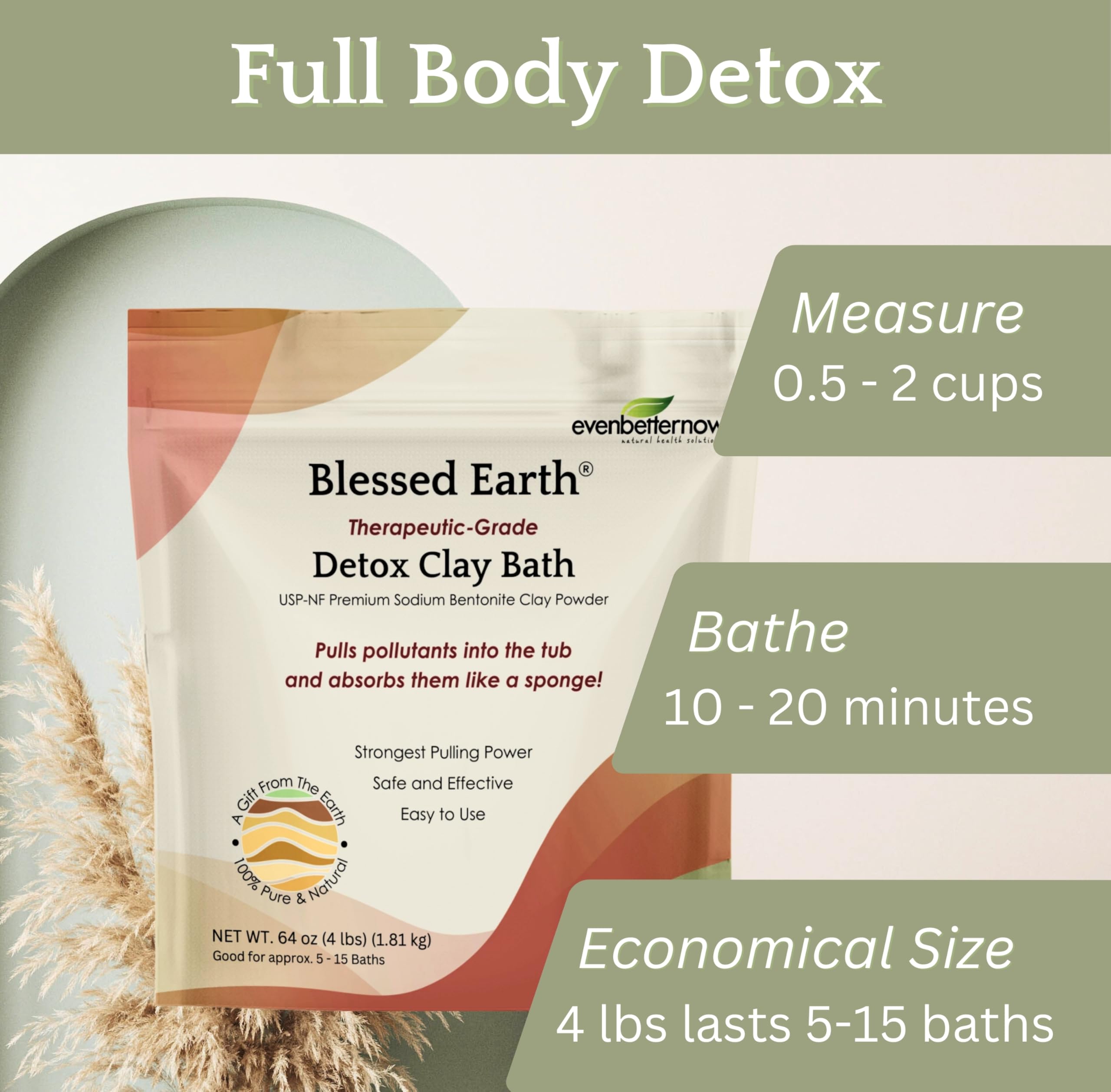 Blessed Earth Detox Clay Bath – 100% Pure Sodium Bentonite (4 lb) – EvenbetterNow