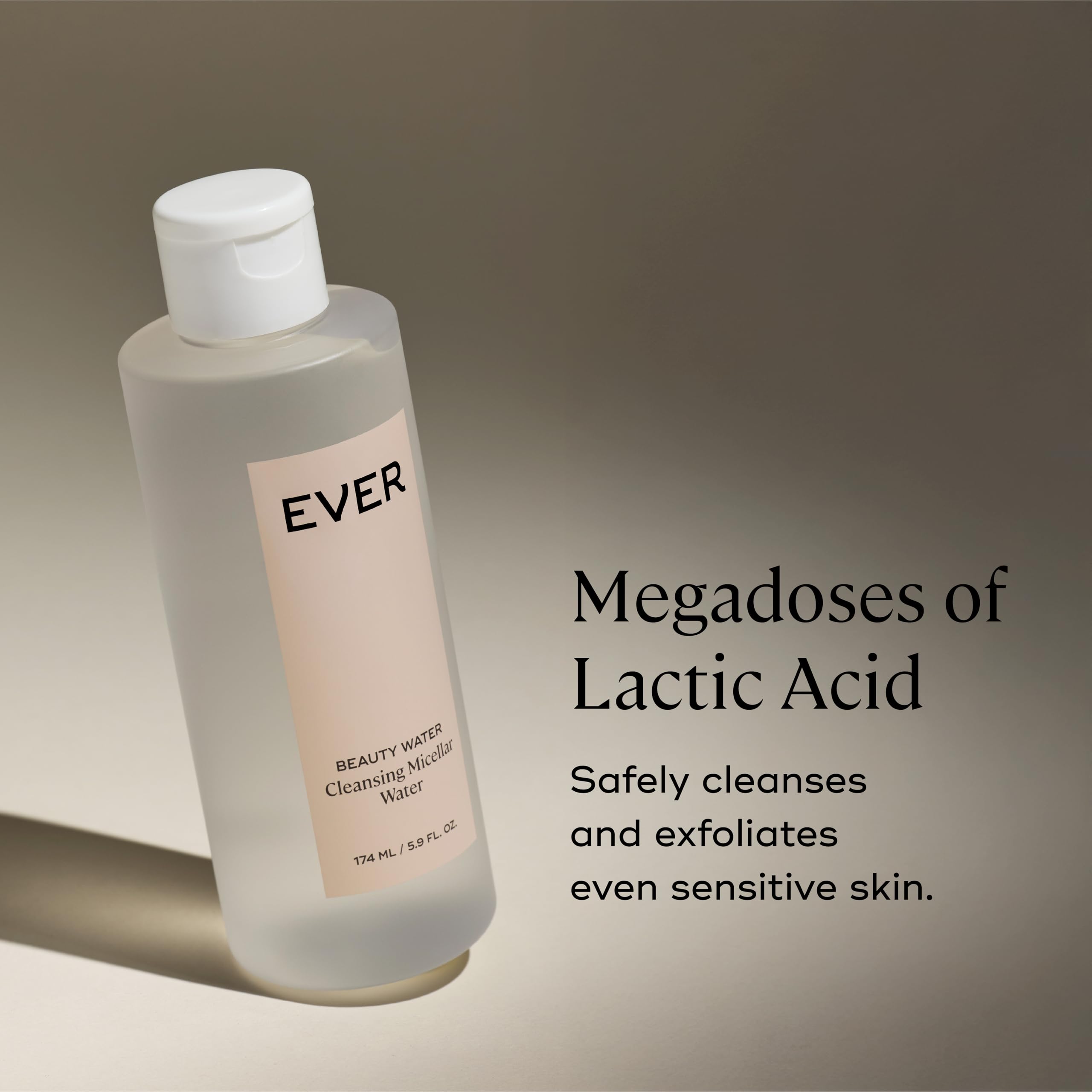 EVER Beauty Water Micellar Cleanser – Rose Water, Probiotics & Lactic Acid (5.9 fl oz)