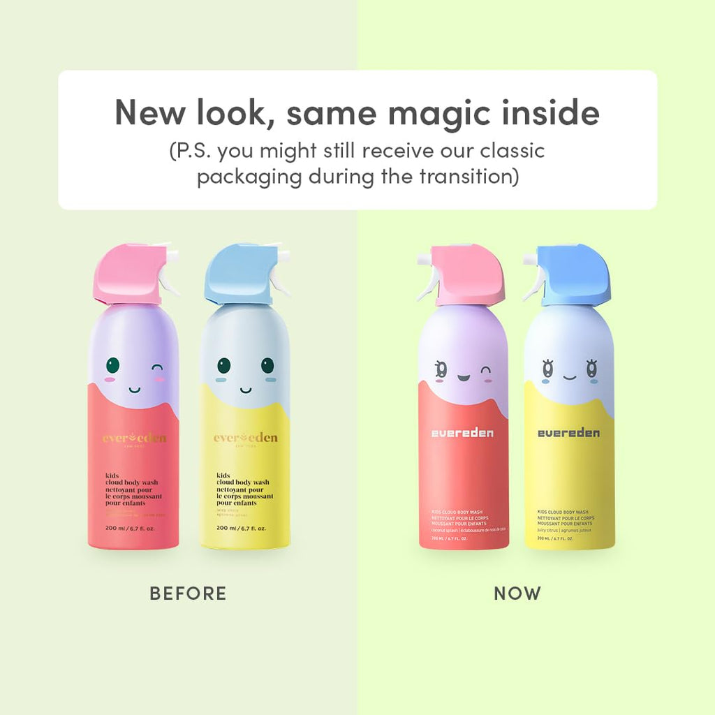 Evereden Kids Shower Essentials Set — 2-in-1 Shampoo & Conditioner + Cloud Body Wash