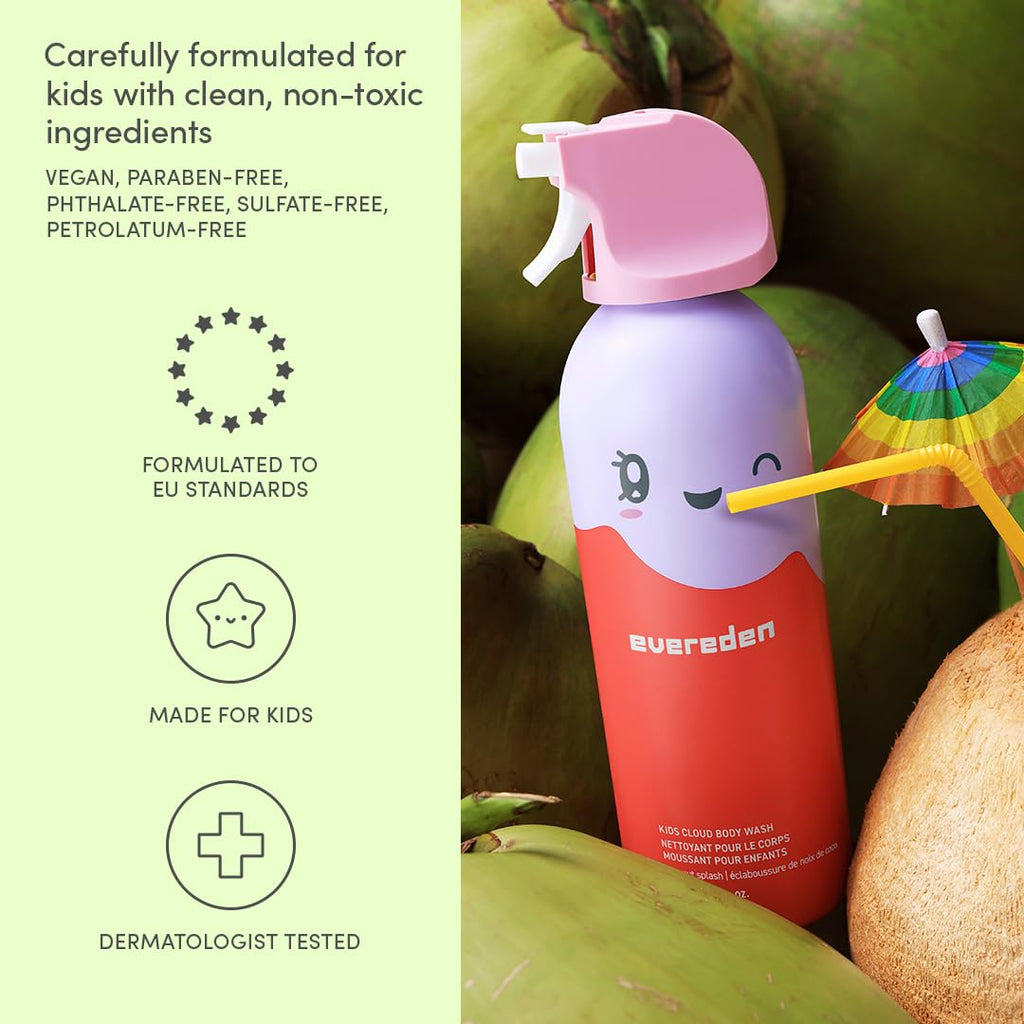 Evereden Kids Shower Essentials Set — 2-in-1 Shampoo & Conditioner + Cloud Body Wash
