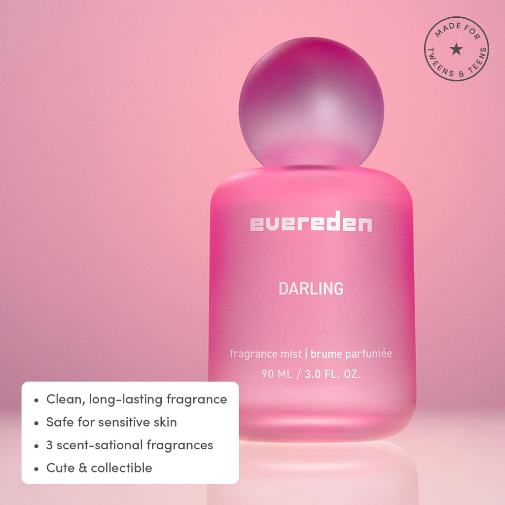 Evereden Darling Fragrance Hair & Body Mist – Clean Vegan Teen Scent with Collectible Bottle
