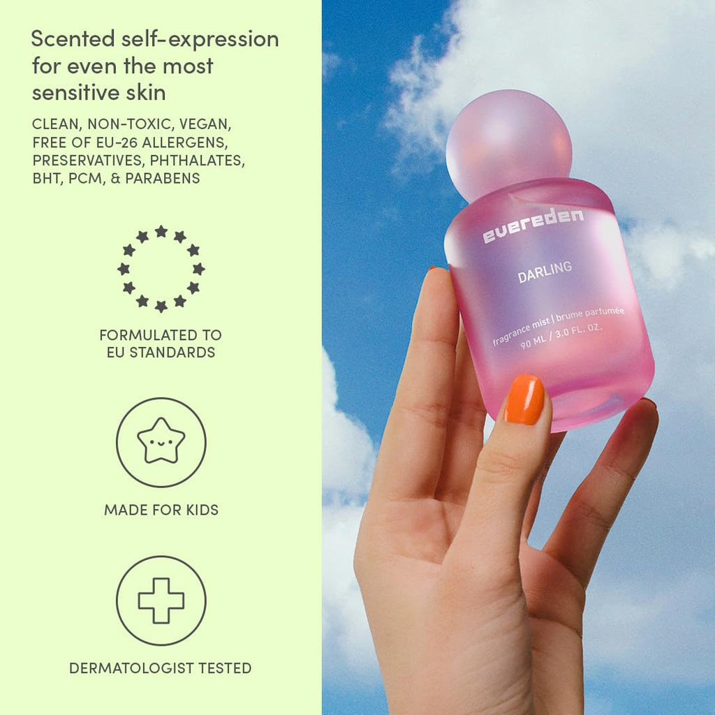 Evereden Darling Fragrance Hair & Body Mist – Clean Vegan Teen Scent with Collectible Bottle