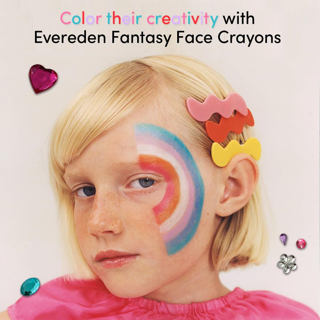 Evereden Kids Fantasy Face Crayon – Non-Toxic Color for Face, Lips & Eyes