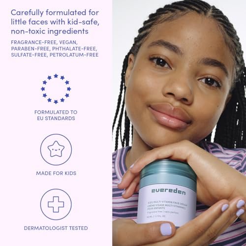 Evereden Fragrance-Free Kids Happy Face Duo – Unscented Wash & Cream