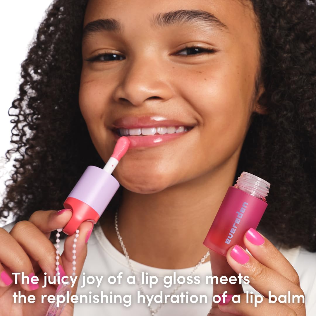 Evereden Kids Tinted Lip Gloss – Sheer Red, Non-Toxic, Vegan Hydration (Cherry, Peach & Cranberry Oils)