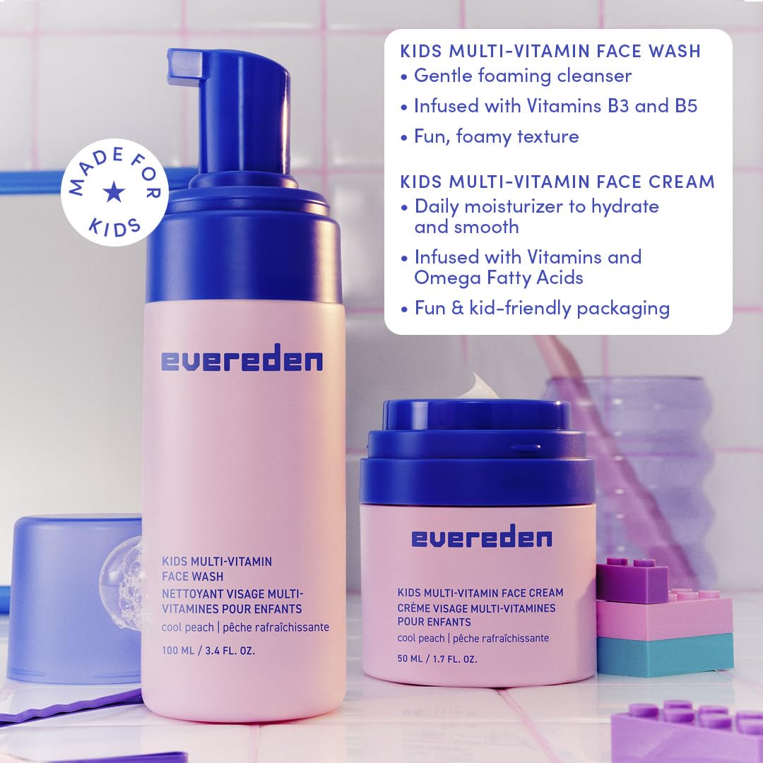 Evereden Happy Kids Routine: Multi-Vitamin Face Wash & Peach Lip Oil