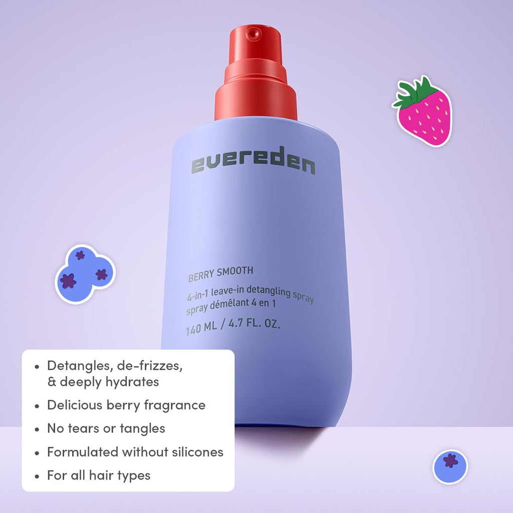 Evereden Kids Detangler Spray 4-in-1 | Detangle, Moisturize & Strengthen | Pack of 2
