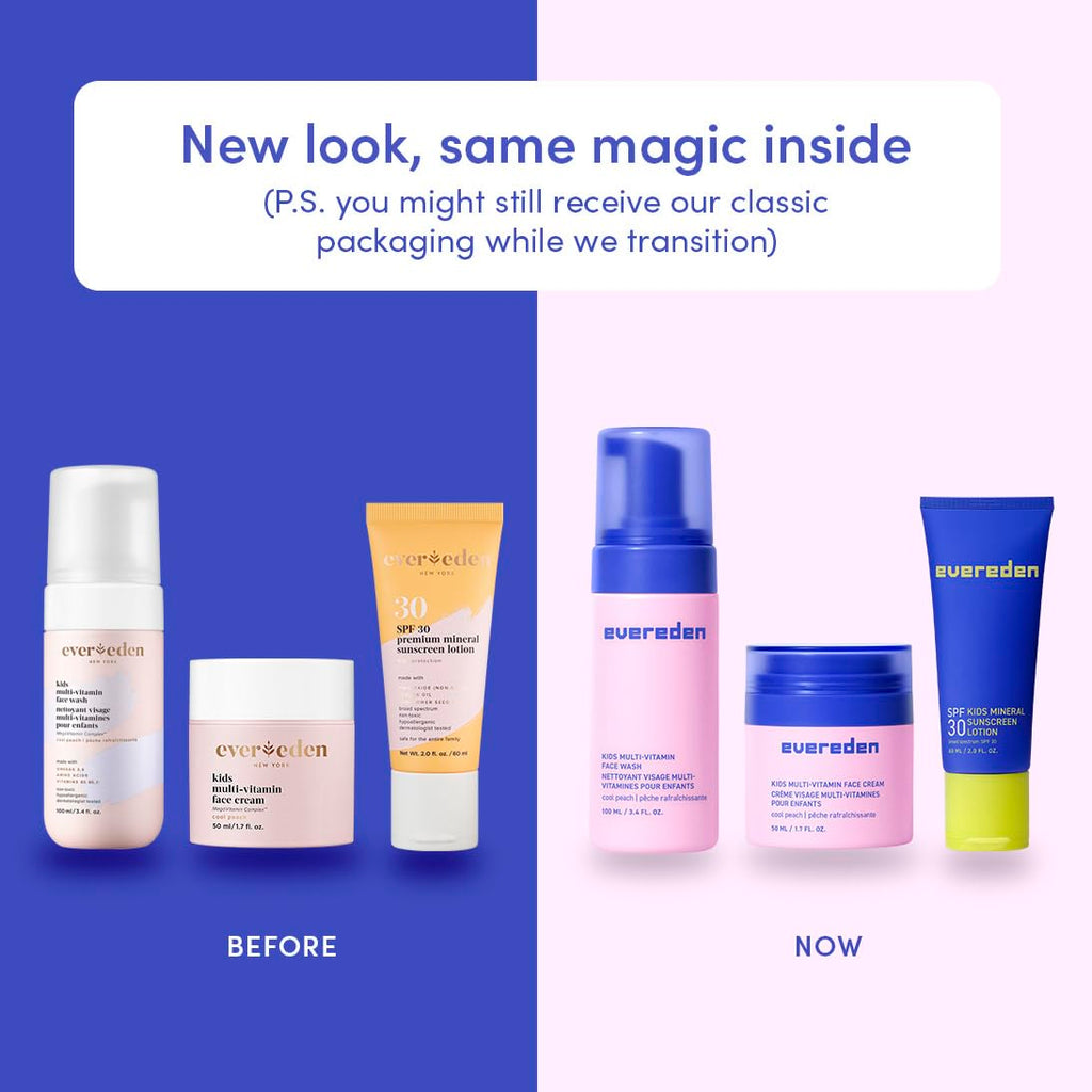 Evereden Kids Daily 1-2-3 Routine Bundle – Clean, Vegan Skincare for Kids with SPF 30 Mineral Sunscreen