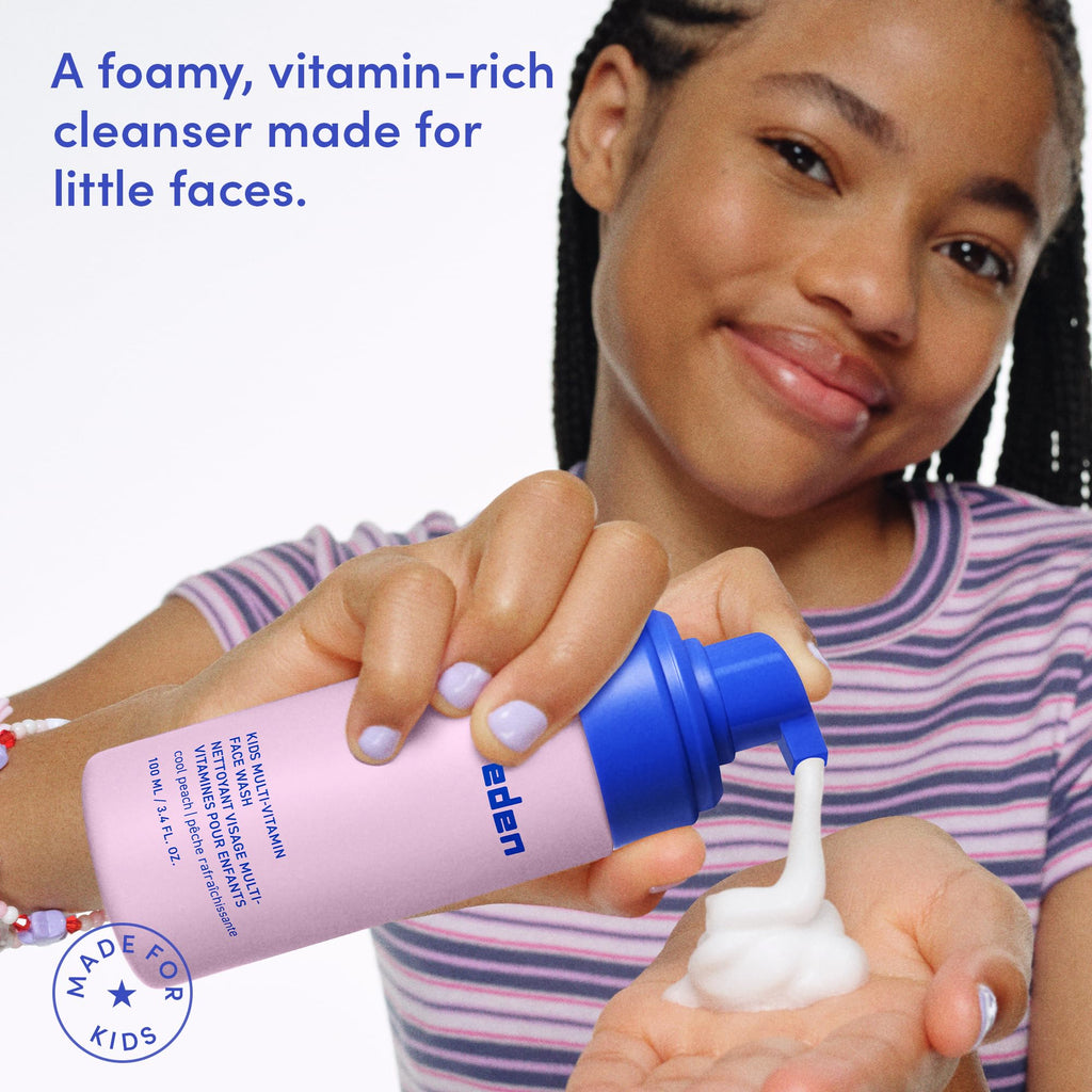 Evereden Kids Face Wash: Cool Peach – Gentle, Non-Toxic Multi-Vitamin Cleanser (Pack of 2) | 3.4 fl oz