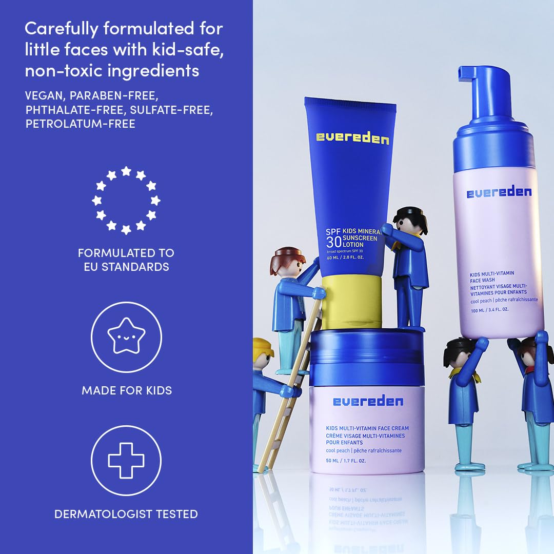 Evereden Kids Daily 1-2-3 Routine Bundle – Clean, Vegan Skincare for Kids with SPF 30 Mineral Sunscreen