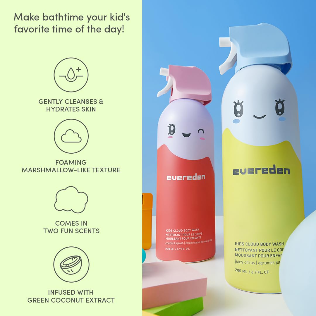 Evereden Kids Foam Soap – Cloud Body Wash (Juicy Citrus & Coconut Splash) | Gentle, Playful Bath Time