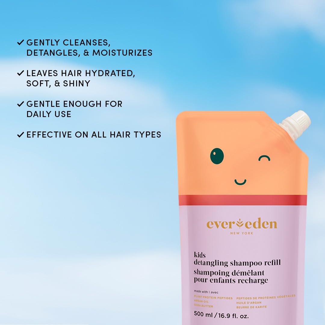 Evereden Kids Shampoo Refill 16.9 fl oz | Detangling, Clean, Non-Toxic for Gentle Kids Haircare