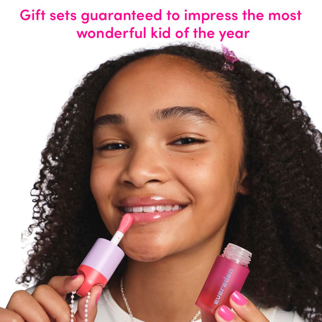 Evereden Kids Tinted Lip Gloss Gift Set – Ruby Red & Sakura Pink