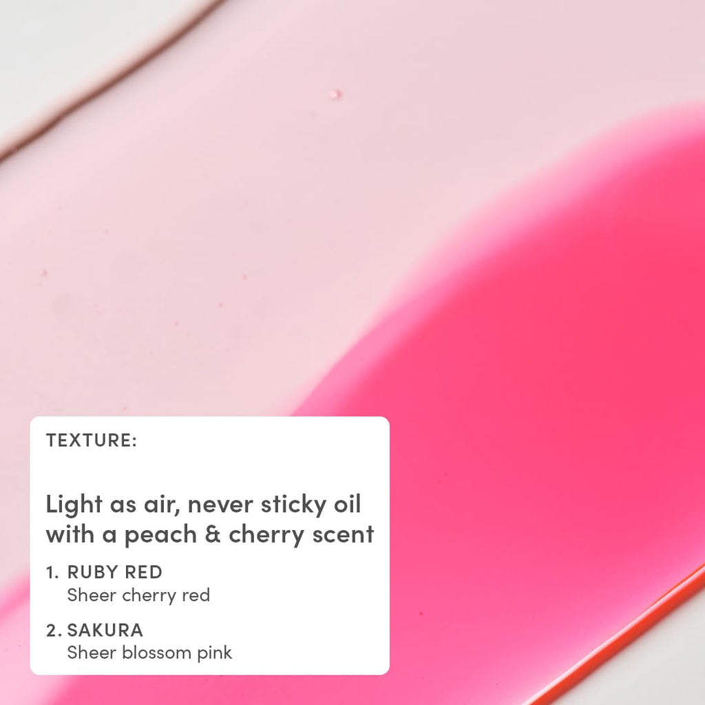 Evereden Kids Tinted Lip Gloss Kit: Ruby Red & Sakura Pink | Non-Toxic, Vegan Hydrating Lip Oils for Kids