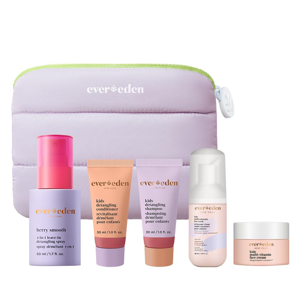 Evereden Kids Travel Set – Clean & Vegan 5-Piece Travel Skincare for Toddlers