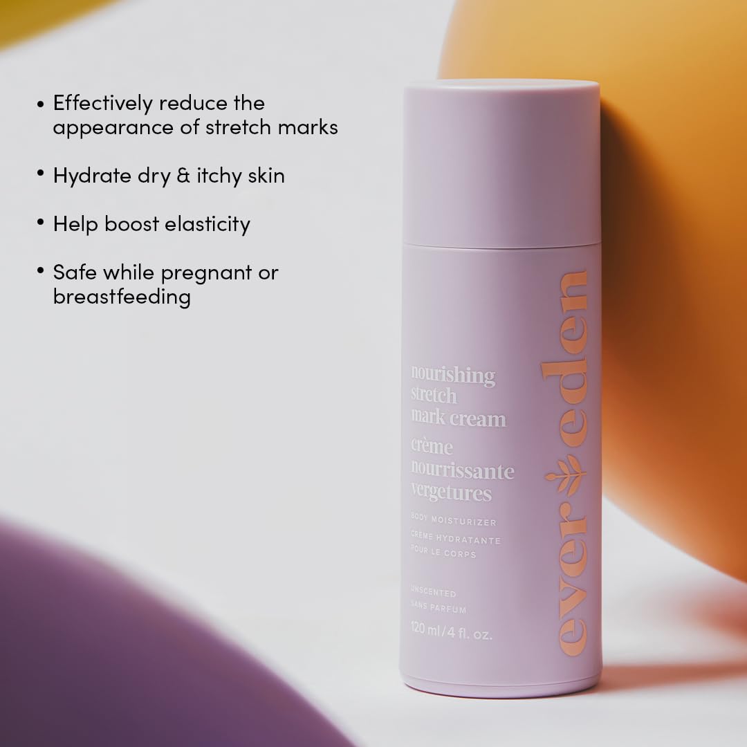Evereden Nourishing Stretch Mark Cream (4 oz) – Clean, Vegan Pregnancy & Postpartum Moisturizer