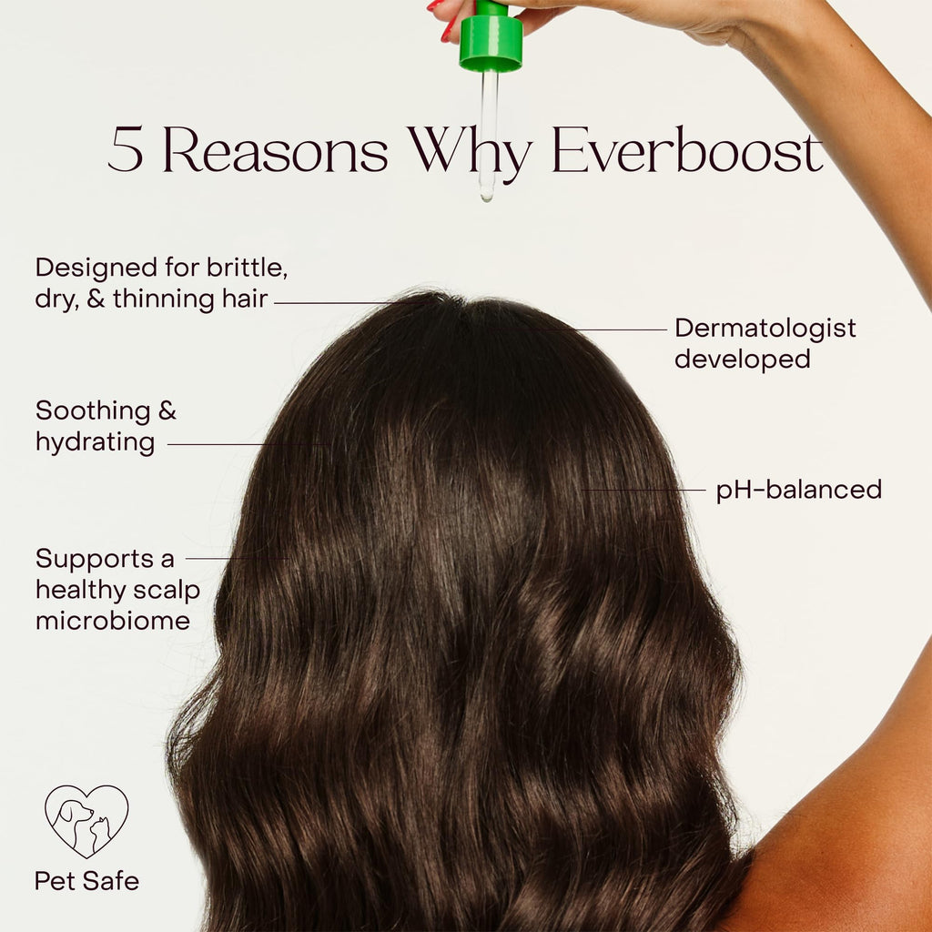 Everist EverBoost Multi-Peptide Scalp Serum – 60ml | Hydration, Peptide Support & Postbiotic Protection for Dry, Brittle Hair