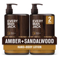 Every Man Jack Amber Sandalwood Lotion – Hypoallergenic, 13.5oz (2 Bottles)