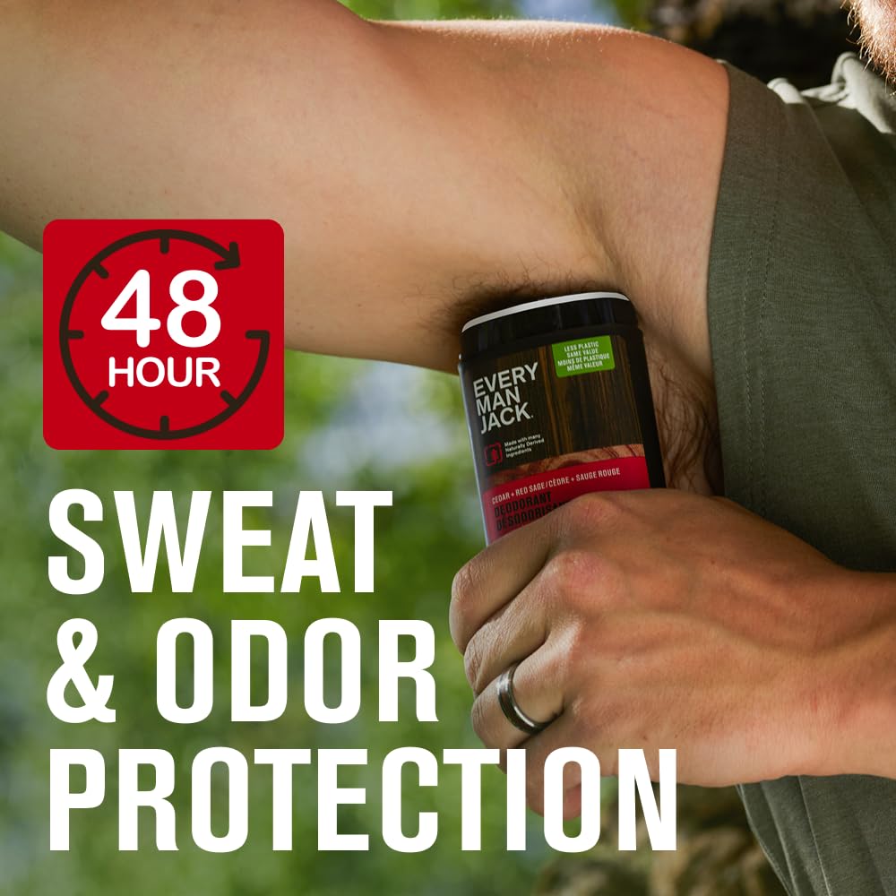 Every Man Jack Men’s Antiperspirant Deodorant Variety Pack – New Formula, Outdoor Scents, 48-Hour Protection (3 x 2.6 oz)