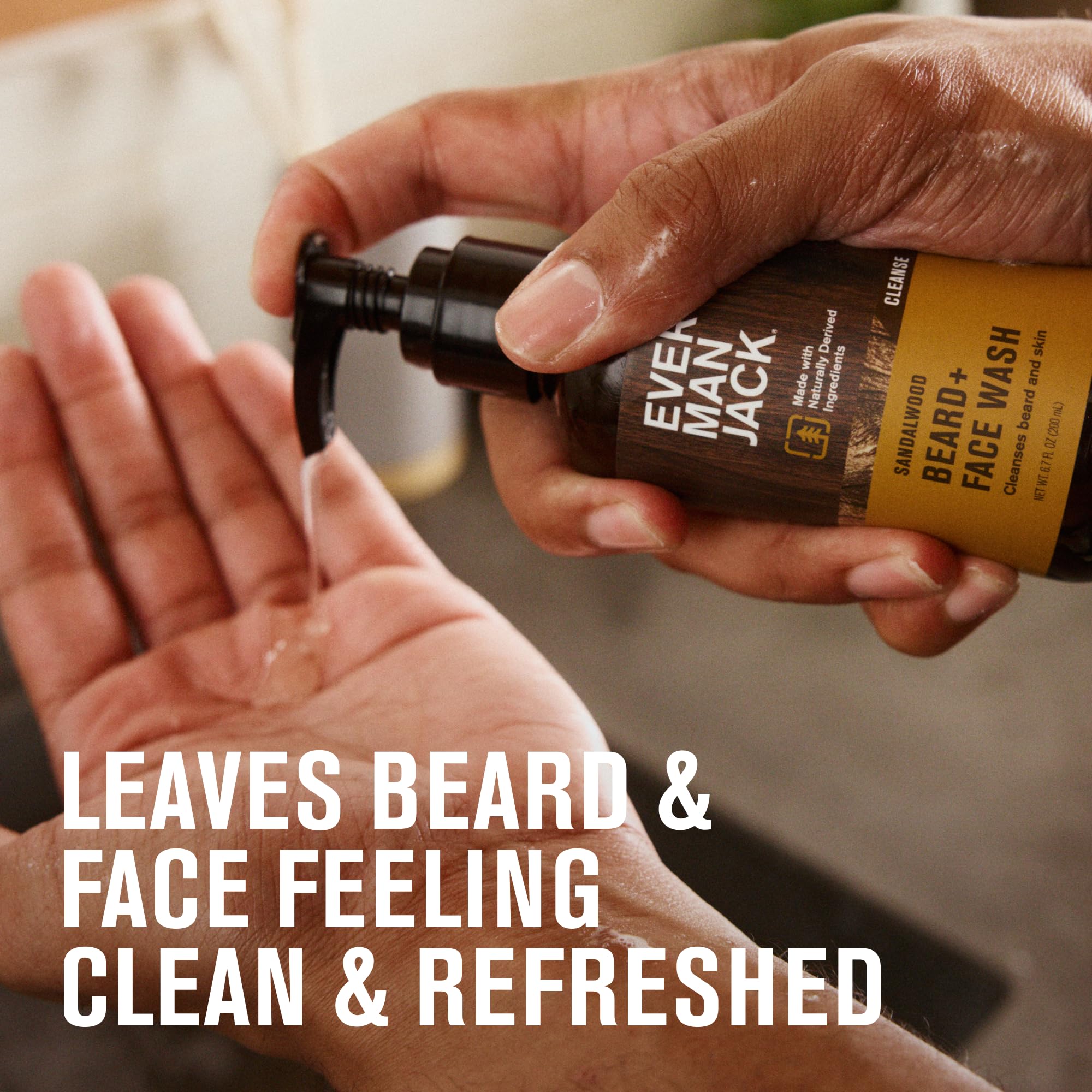 Every Man Jack Beard + Face Wash – Vanilla & Cedar, 6.7 fl oz, 2-Pack