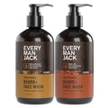 Every Man Jack Beard + Face Wash Sandalwood & Aged Bourbon Bundle – 2 x 6.7 fl oz