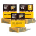 Every Man Jack Cold Processed Mens Bar Soap – Subtle Amber & Sandalwood Scent (3 Pack)