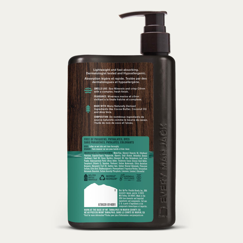 Every Man Jack Sea Minerals + Citron Hand & Body Lotion — 2 × 13.5oz