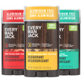 Every Man Jack Deodorant Variety Set — 3 x 3 oz Sticks (Cedar + Red Sage; Amber + Sandalwood; Sea Mineral + Citron)