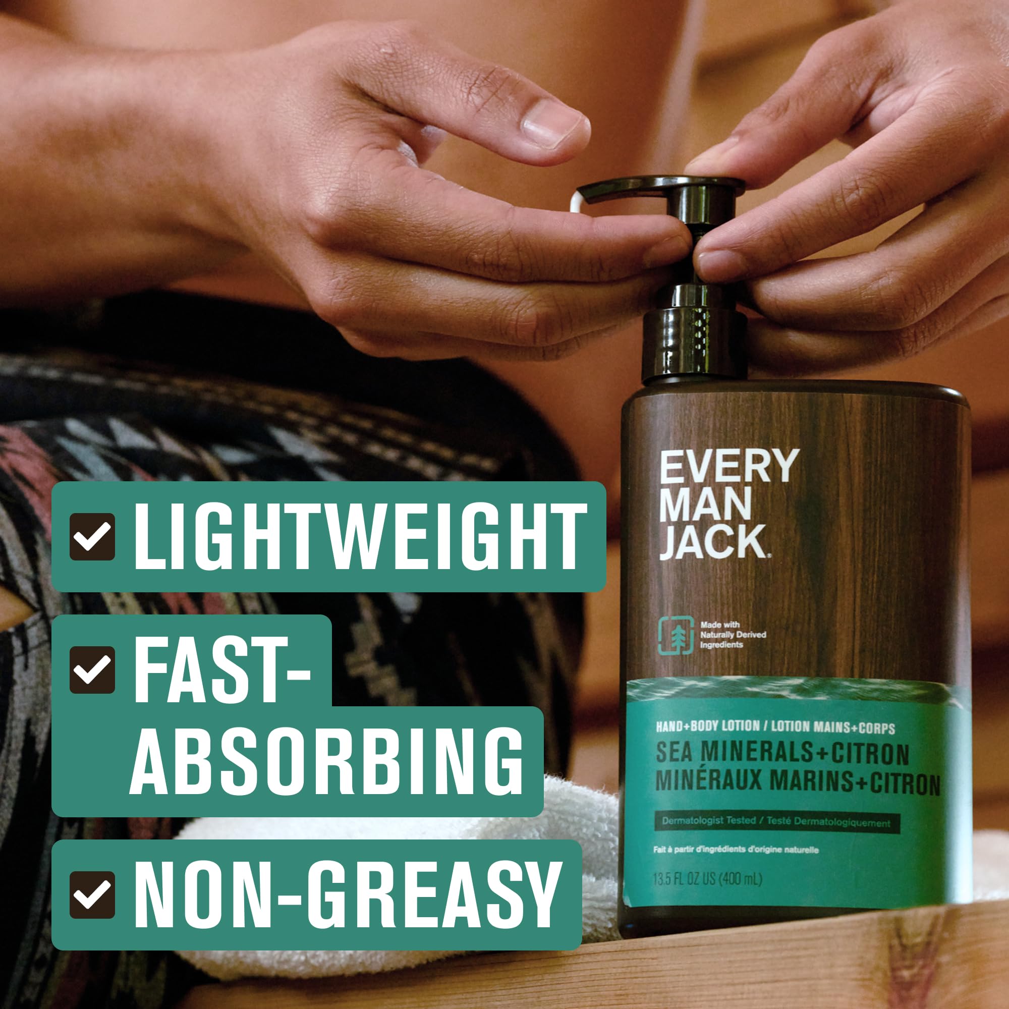 Every Man Jack Sea Minerals + Citron Hand & Body Lotion — 2 × 13.5oz