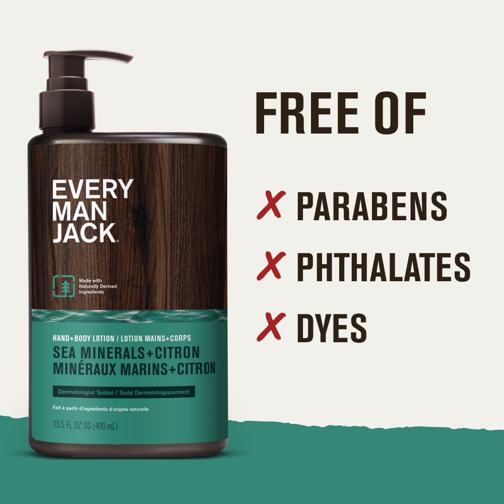 Every Man Jack Sea Minerals + Citron Hand & Body Lotion — 2 × 13.5oz