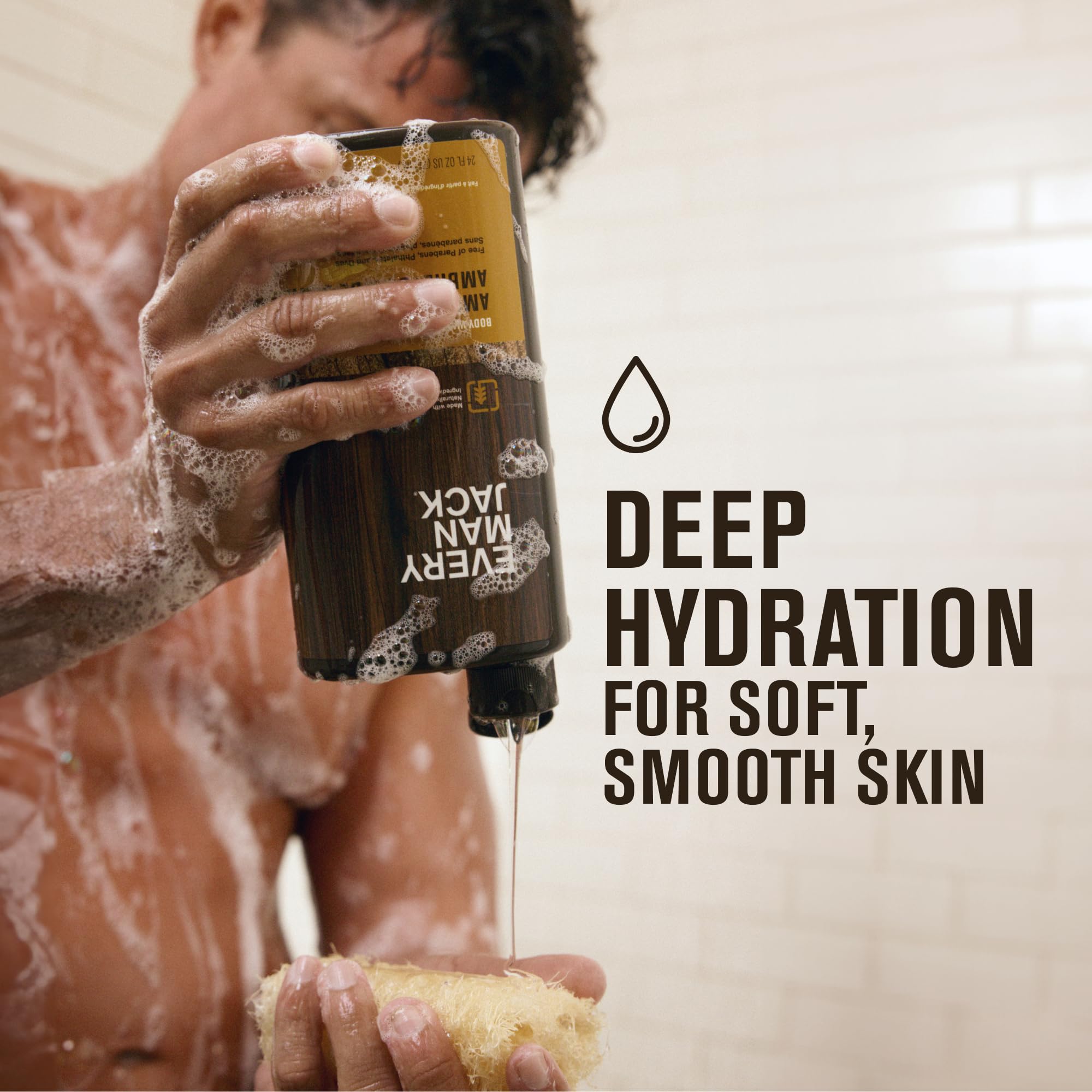 Every Man Jack Nourishing Pacific Cypress Body Wash for All Skin Types | Coconut & Glycerin Hydration | 24oz 2 Bottles
