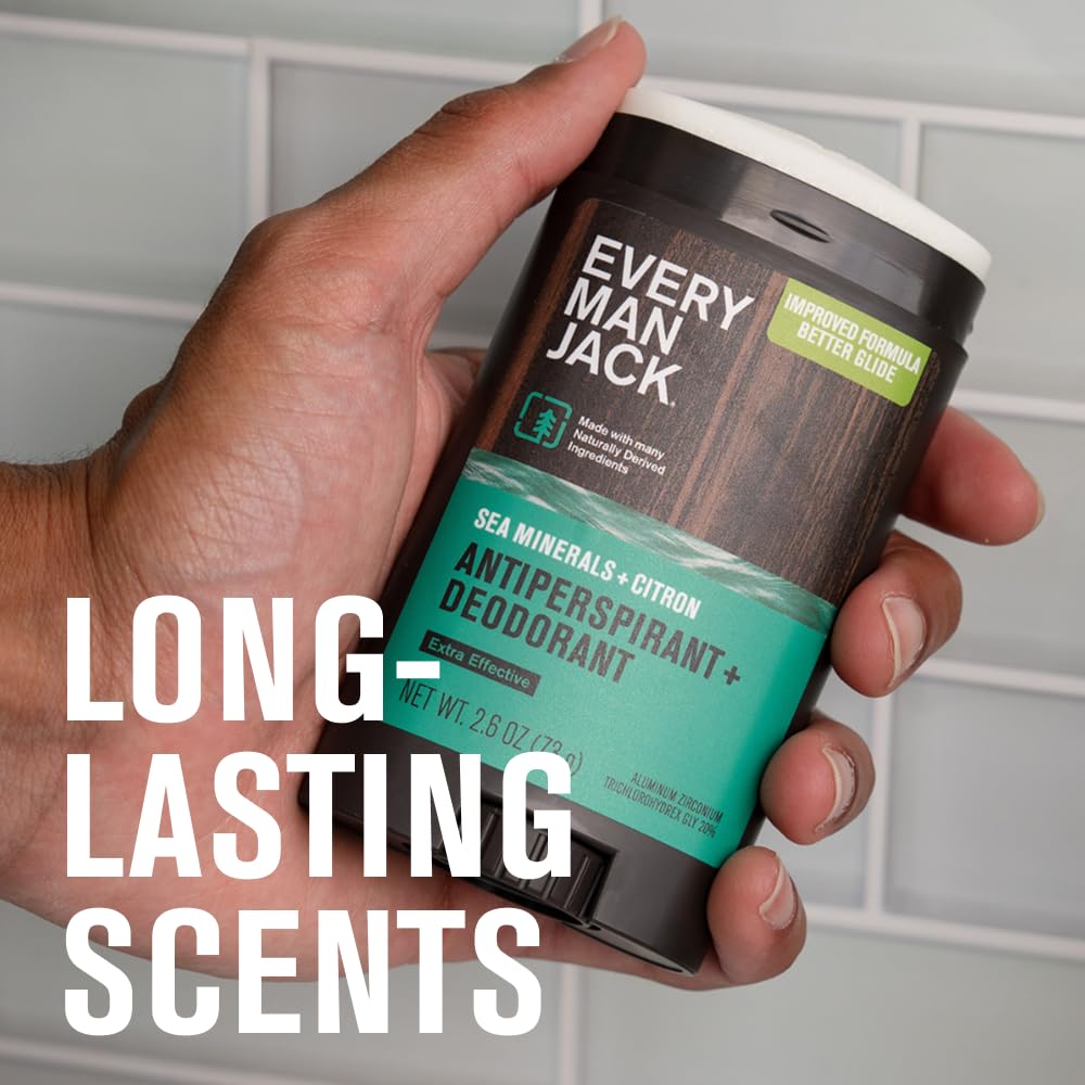 Every Man Jack Sea Minerals + Citron Antiperspirant Deodorant – 2-Pack, 48-Hour Defense