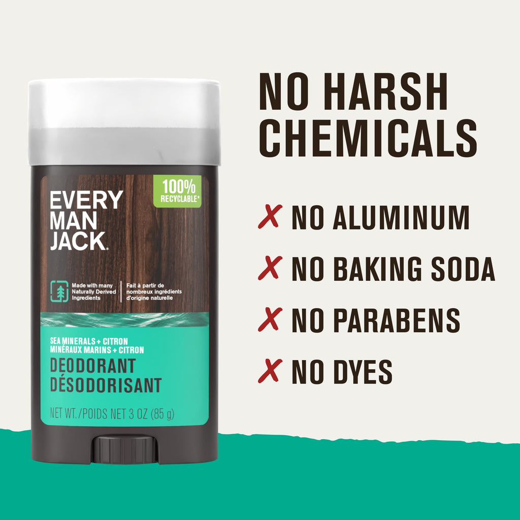 Every Man Jack Sea Minerals and Citron Aluminum-Free Deodorant - 2 Pack