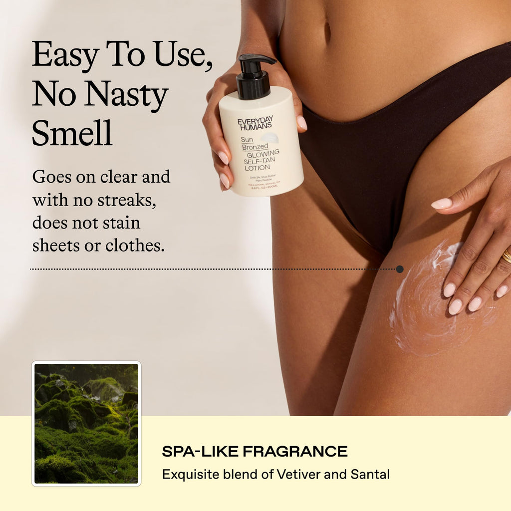 Everyday Humans Sun Bronzed Gradual Self Tanner Lotion – Australian Made with Peptides, 6.8 oz