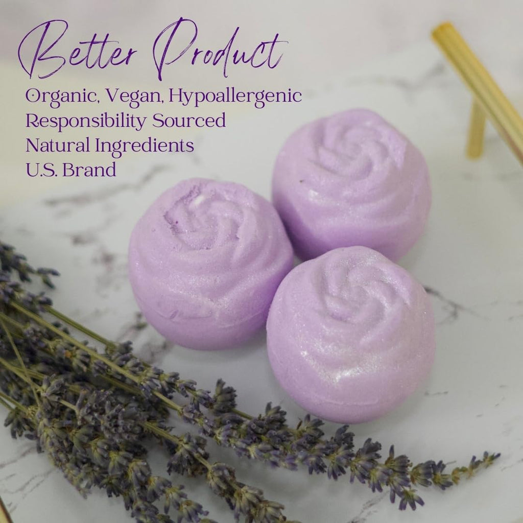 EvolutionUSA Lavender Dreams Bath Bombs for Women – 12 Organic Lavender Bath Bombs Gift Set