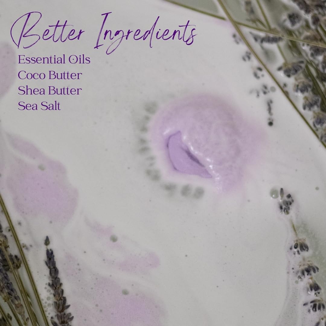 EvolutionUSA Lavender Dreams Bath Bombs for Women – 12 Organic Lavender Bath Bombs Gift Set