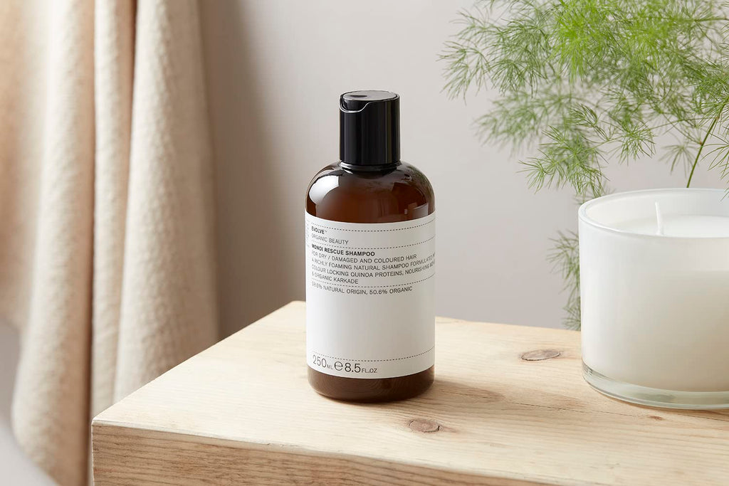 Evolve Organic Beauty Natural Monoi Rescue Shampoo | Small Batch Vegan Clean Beauty