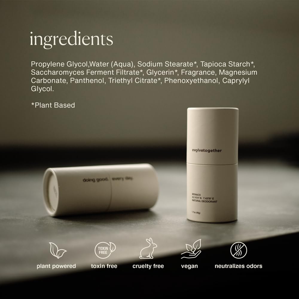 evolvetogether Aluminum Free Natural Deodorant Duo – Lemon, Sage & Patchouli | Vegan, Cruelty-Free | Made in USA