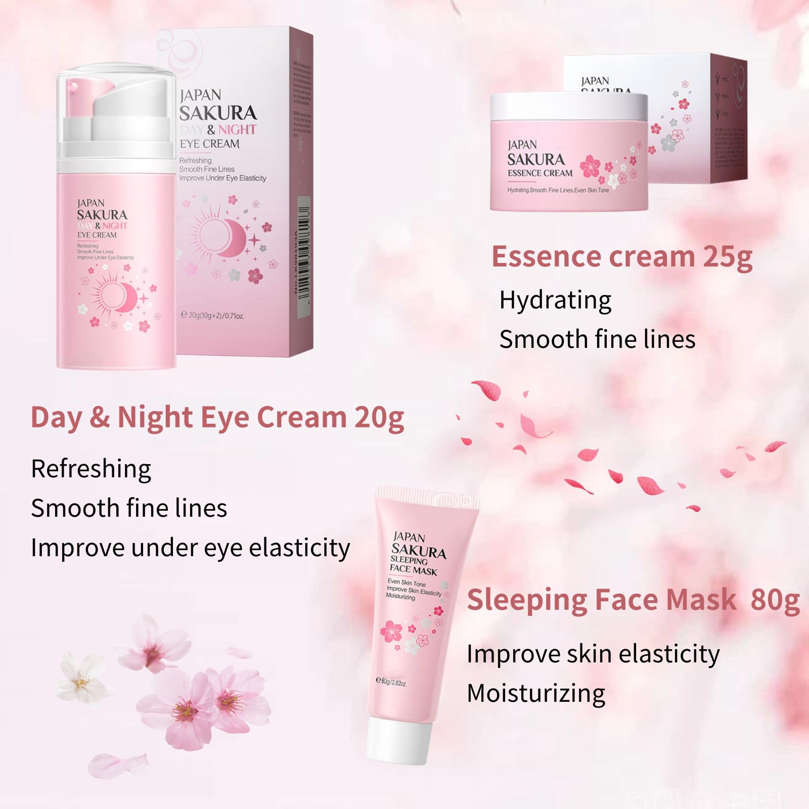 Evolvique Japan Sakura Skincare Set for Teens – 8-Piece Gift Kit