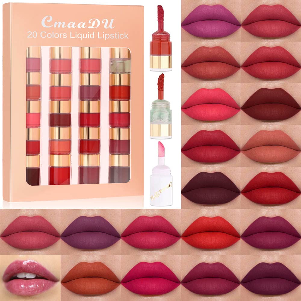 evpct 20 Colors Liquid Matte Lipstick Set – Long-Lasting, Waterproof Lip Colors